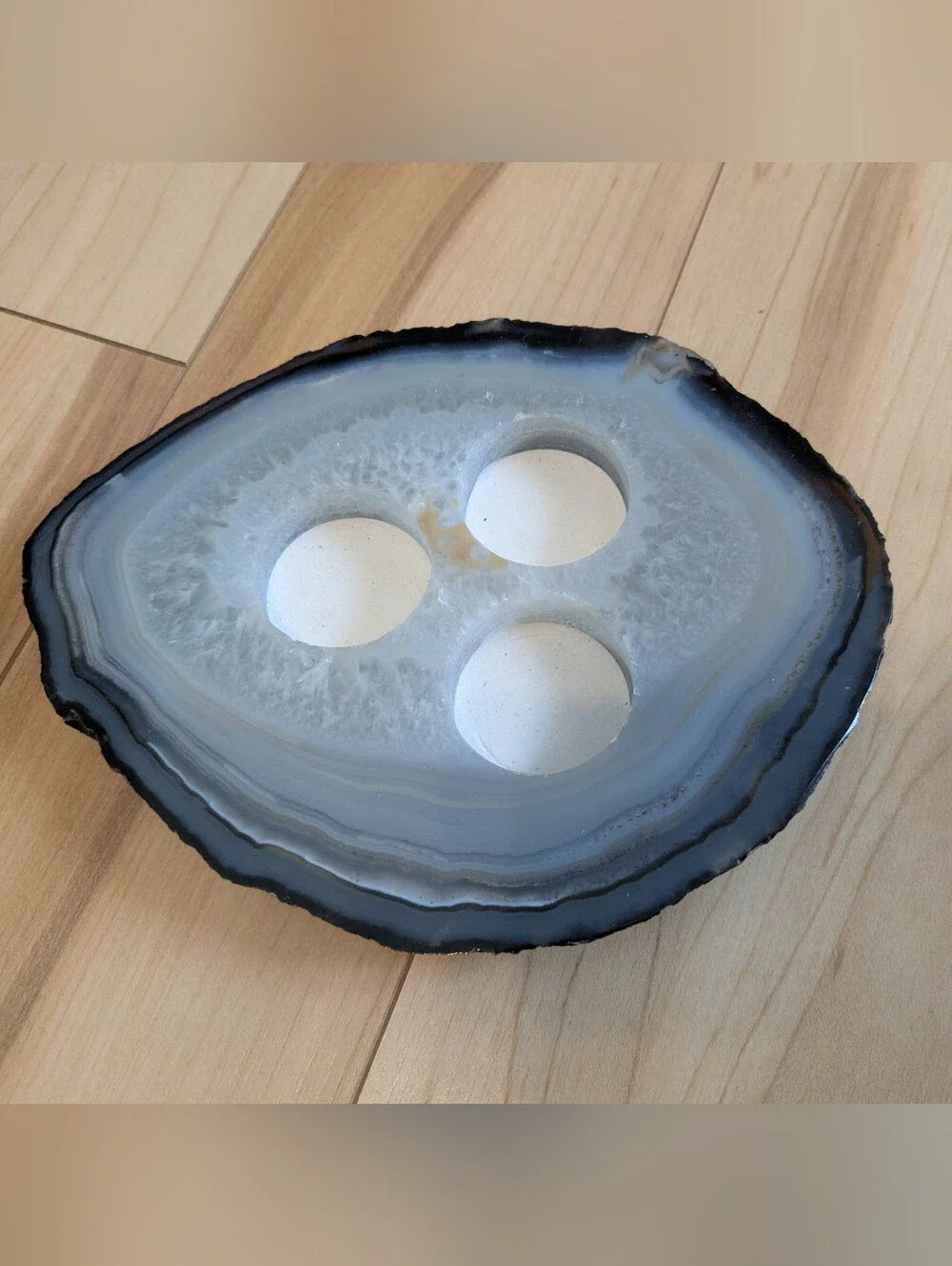 Agate tealight holder flat
